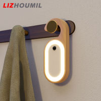 LIZHOUMIL บอร์ดโน้ตสร้างสรรค์,ไฟเซ็นเซอร์ร่างกายเรืองแสงชาร์จ Usb ไฟกลางคืนโคมไปตั้งโต๊ะไม้ข้างเตียง