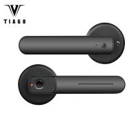 【YF】 2piece tuya Electronic Fingerprint Lock USB  Biometric Smart Handle With Key For Bedroom Hotel Apartment Office