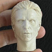 Unpainted 16 Scale MINA1.0 Christian Bale Head Sculpt สำหรับ Action Figure ตุ๊กตาทหารอุปกรณ์เสริมภาพวาด Exercise