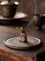 Coarse pottery incense burner home aromatherapy furnace indoor agarwood sandalwood mosquito coil bracket creative ceramic seat table