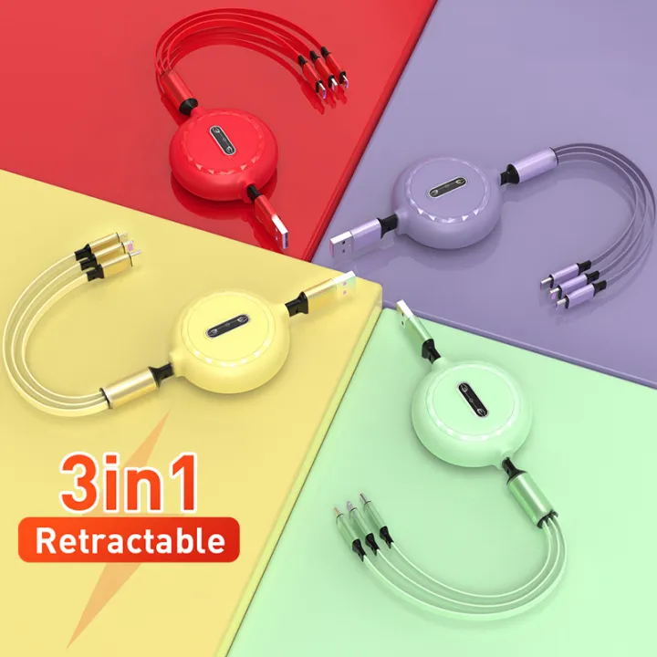 3 IN 1 Fast Charging Cable Data Cable for Micro Type C USB Charger