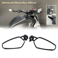 Motorcycle Black Universal Side Mirror 180 ° Adjustable Rearview Mirror Universal Rearview Mirror Accessory Mirrors