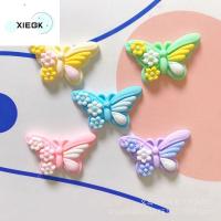 XIEGK 10PCS Flatback แบน สมุดเก็บภาพรูปผีเสื้อ มินิมินิ สีสันสดใส กิ๊บติดผม เรซิน เคสตกแต่งโทรศัพท์