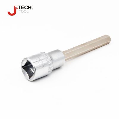 Jetech 1Pc 100Mm Female 1/2 Drive Long Square Heksagonal Key 6-Point Socket Bits Obeng Male 4Mm 5Mm 6Mm 7Mm 8Mm 10Mm Cr. V Steel