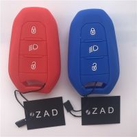 dfgvedvg ZAD silicone car key fob case cover holder shell hood for Peugeot 308 408 508 2008 3008 4008 5008 smart remote key cover shell