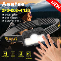 Asafee 600LM G27 XPG+COB+4*LED super bright outdoor headlight headlight 6 gears Double push switch Type-C USB built-in battery IPX4 waterproof