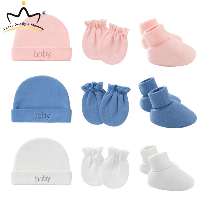 newborn baby hat and mittens