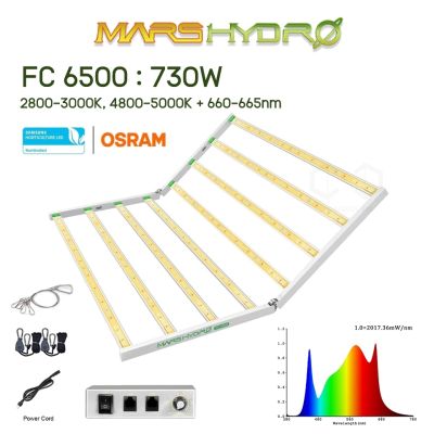 [ส่งฟรี] Mars Hydro Led Grow Light Wifi Version ไฟปลูกต้นไม้ มี UV IR FC 6500 Full Spectrum Samsung LM301B Osram Meanwell Driver Marshydro FC6500 Grow Bars 730W 8 Bars IR UV 730W