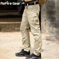 ReFire Gear SWAT Combat ทหารยุทธวิธีกางเกงผู้ชายขนาดใหญ่ Multi Pocket Army Cargo กางเกง Casual Cotton Security Bodyguard กางเกง...