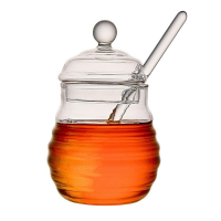 【cw】Modern Household Transparent Glass Honey Jar with Lid Candy Storage Jar Nut Jam Jar Kitchen Seasoning Food Jar Glass Container 【hot】