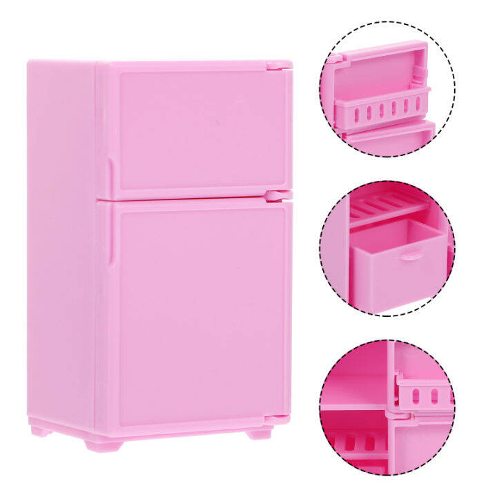 YEAHIBABY Pretend Play Refrigerator Kids Play Fridges Mini House