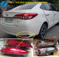 (Ssklo) 2PCS ไฟท้ายกันชน REFLECTOR สำหรับโตโยต้า VIOS 2018 2019ด้านหลังเบรคหยุดหลอดไฟ