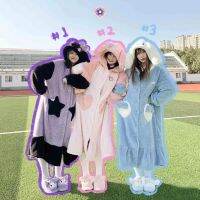 Ungu Sanrio BESTIE PAJAMA PAJAMA ชุดนอนเดรส ขนปุย ตุ๊กตาขนปุย สไตล์เกาหลี ผู้หญิง โอเวอร์ไซซ์ kuromi cinnamoroll มายเมโลดี้ สีชมพู สีฟ้า สีม่วง ชุดกระต่ายน่ารักญี่ปุ่น odc