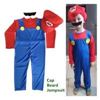 Carnival Super Mary Luigi Brothers Cosplay Costume Funny  Kids Boys Costume Fancy Party Cute Jumpsuit