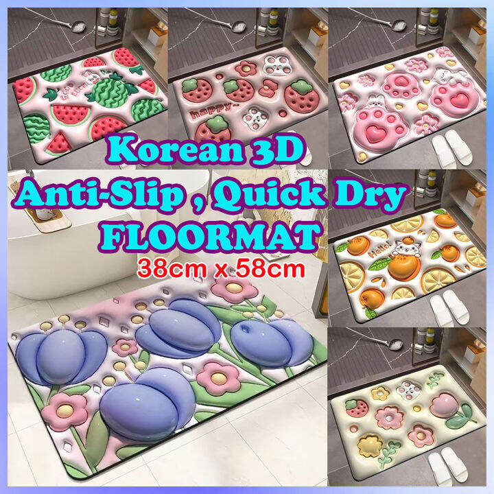 3D Threedimensional Cute Door Mat Bathroom Floor Mat Diatom Mud Bath