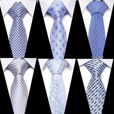 □✵ Luxury 7.5cm Men 39;s Classic Tie Silk Jacquard Woven Plaid Check Striped Cravatta Ties Man Bridegroom Business Necktie Accessories