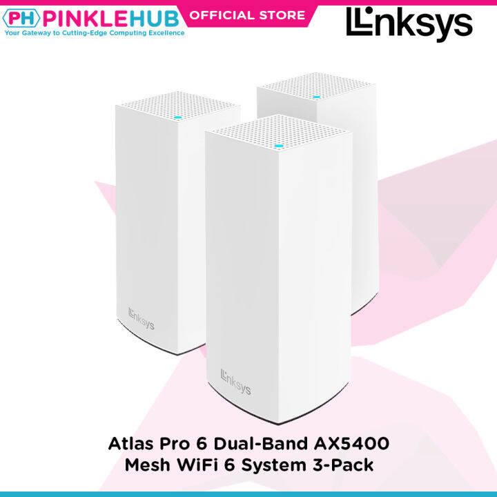 PinkleHub | Linksys Atlas Pro 6 Dual-Band AX5400 Mesh WiFi 6 System 3 ...