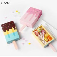 Ice Cream Shape Gift Boxes Baby Shower Party Candy Box Cute Cartoon Drawer Gift Bag for Girl Boy Kids Birthday Party Favors Box