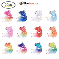 20 pc UV Printing Acrylic Goldfish Pendants 30x25x4mm Multi Color Fish Dangle Charms Pendants with Spray Paint Bottom for DIY Jewelry Making