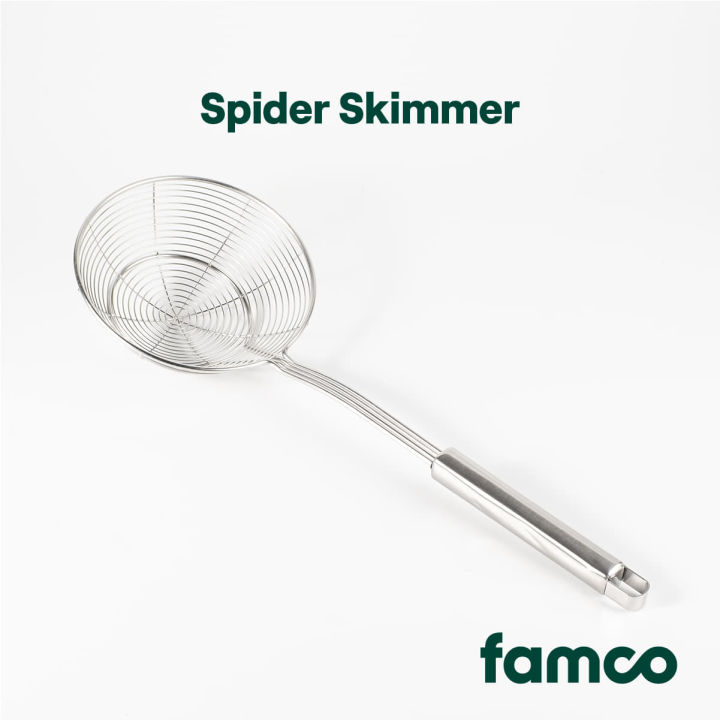 Stainless Steel Spider Skimmer Strainer Heat Resistant Solid Long