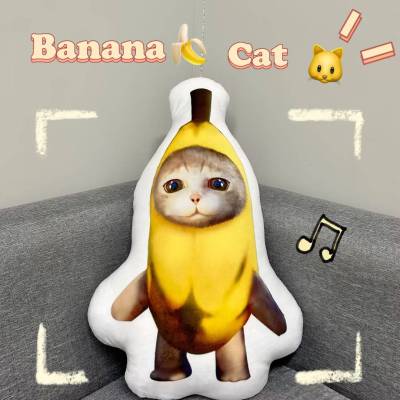 Tik Tok Crying Banana Cat Plush Dolls Throw Pillow Gift For Girls Home Decor Sofa Cushion Stuffed Toys For Kids