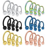 【HOT】 4pcs Surgical Septum Horseshoe Earring Eyebrow Tongue Nipple Helix Piercing Rings 6-12mm