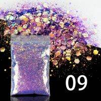 50g Aurora Color Mixed Hexagon Shape Chunky Glitter Sequin Epoxy Resin Silicone Mold Filler For UV Gel Craft Jewelry Making