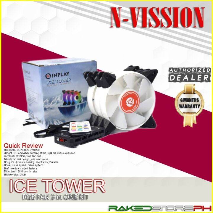 【cod】 Inplay Ice Tower Rgb Fan 3 In One Kit 3pcs 12cm Cooling Fan