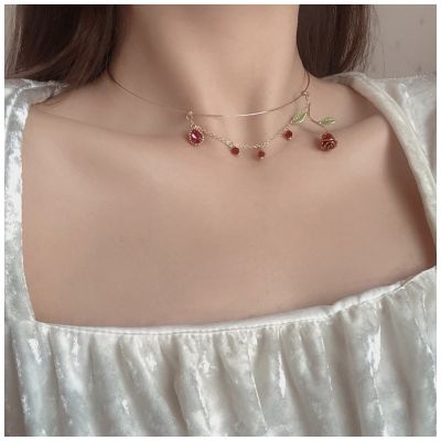 【cw】 Enamel Chokers Necklace for Gold Color Chain Layers Pendant Necklaces Jewelry ！