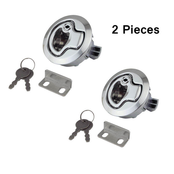 2pcs-flush-mount-hatch-flush-pull-latch-marine-ล็อคพร้อม-key-สแตนเลสยก-slam-latch-ฮาร์ดแวร์สำหรับเรือ-yacht-deck-hatch