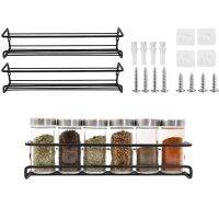 2PCS Spice Jar Organizer Wall Mount Seasoning Bottle Storage Rack Cabinet Metal Spice Holder Storage Stand Accessories Kitchen