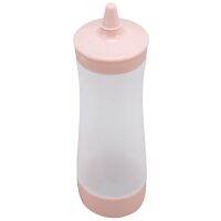 3X Squeeze Bottle Kitchen Accessories Boat Plastic Sauce Vinegar Cruet Condiment Dispenser Pink + Transparent