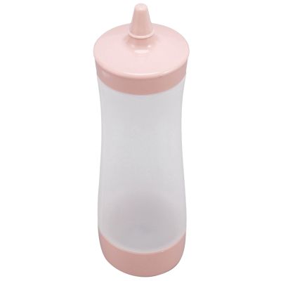 3X Squeeze Bottle Kitchen Accessories Boat Plastic Sauce Vinegar Cruet Condiment Dispenser Pink + Transparent