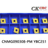 10psc CNMG090308-PM ZM251ใบมีดใส่คาร์ไบด์เครื่องตัดทนทานสำหรับเครื่องมือกลึงCNMG