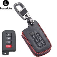 dghjsfgr 4 Button leather Car Remote Key Fob Case Cover Shell For Toyota Avalon Camry Corolla RAV4 Highlander Auris CHR Land Cruiser