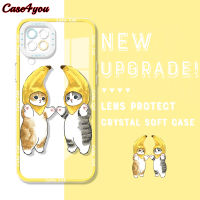 Case4you สำหรับ Samsung Galaxy Samsung M32 M32 5G เคส M12 M11 M02 M22ของแท้กันกระแทกเคสแมวคริสตัลคลุมทั้งหมดปกป้องกล้องนิ่มโปร่งใสกรอบโทรศัพท์