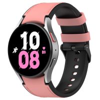 【พร้อมในสต็อก】สำหรับ Samsung Galaxy Watch 6สายนาฬิกาแบบมีหัวหนังซิลิโคนคลาสสิกสีดำ (สีขาว)