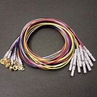 【hot】✱ 10pcs Multicolor Din 1.5mm female plug and plated cap electrode sleep brain EEG cable 1.5m