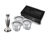 【YF】 Cápsula de café recarregáveis para Barista Reutilizável Coffee Pod Aço inoxidável Nespresso Tamper Coffeware Acessórios