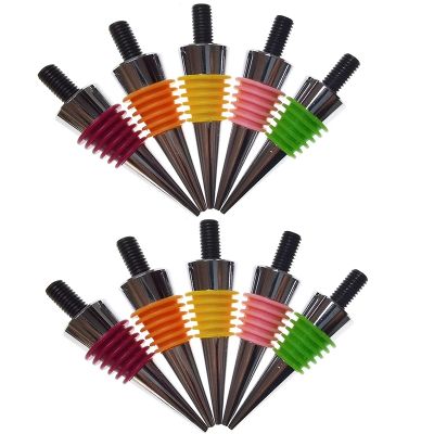 Blank Wine Bottles Stoppers 10 Pieces Colorful Sealing Ring Metal Bottles Stopper with Threaded Post Reusable