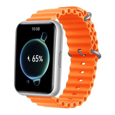 [ร้อน] แถบซิลิโคนสำหรับนาฬิกา Huawei พอดีกับ2สายรัดข้อมือมหาสมุทรหัวเข็มขัดโลหะอุปกรณ์เปลี่ยนสายรัด Fit2