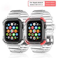 ✢☬ Transparent for Apple Watch Band 44mm 40mm 42mm 38mm Accessories Soft Silicone Transparent Bracelet IWatch Series 6 5 4 3 2 SE