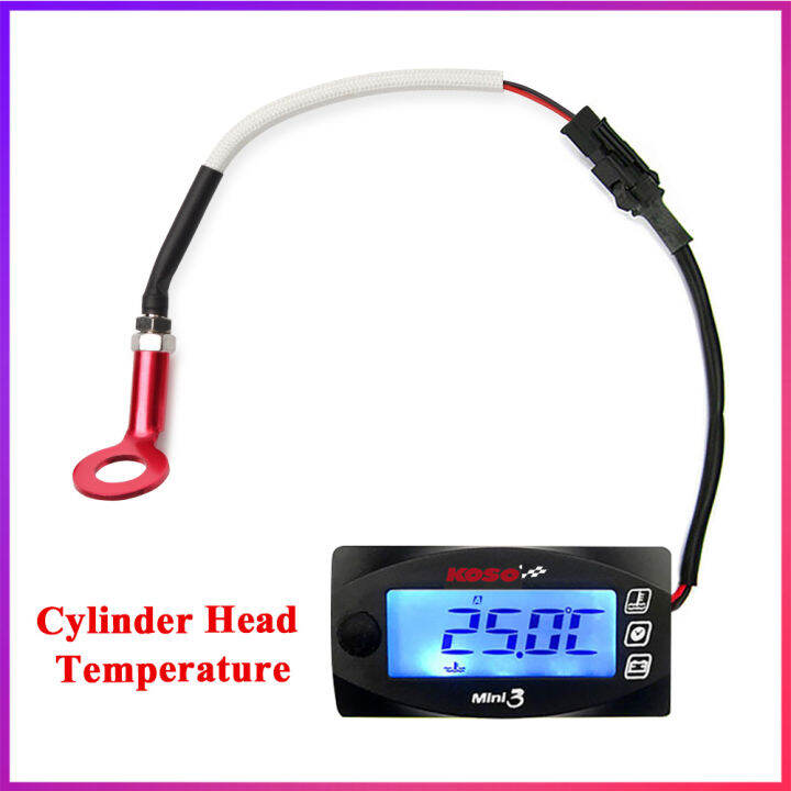 Motorcycle KOSO mini 3 in 1 Cylinder Head Temperature Meter Voltmeter ...