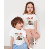 ?เสื้อยืดแฟชั่นสำหรับเด็กผู้หญิงเด็กผู้ชาย,เสื้อยืดพิมพ์ลาย We Bare Bears สำหรับฤดูร้อน