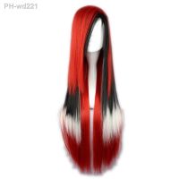 Soowee 11 Colors 70cm Straight Synthetic Hair Ombre Cosplay Wig Black White Red Synthetic Hair Wigs Peruca