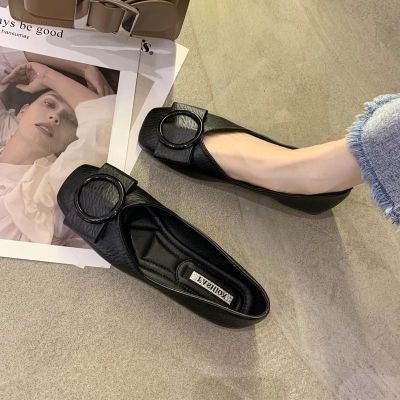 ◊✸ [Beef Tendon Soft Sole] Flat Single Shoes Womens 2023 New Korean Version Work Shoes Versatile Temperament Small Fragrant Style Doudou Shoes