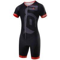 ZZOOI 2022 Black zipper Mens Cycling Skinsuit Triathlon Speedsuit Trisuit Short Sleeve Speedsuit Maillot Ciclismo Running Clothing