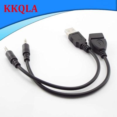 QKKQLA Shop 20cm Aux Audio converter 3.5mm male Cable To USB female male connector Usb Car Audio Cable OTG Car 3.5mm Adapter wire cord