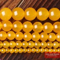 Free Shipping Round Yellow Chalcedony Beads Smooth Beads Fashion Jewelry Beads For Jewelry Making Diy Bracelet Strand 16 quot; YJB01