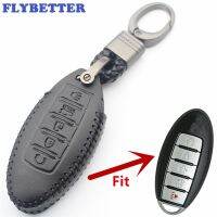 [More Suitable] FLYBETTER หนังแท้5ปุ่ม Keyless Entry Smart Key Case สำหรับ Nissan Rouge/maxima/altima/sentra/murano L518